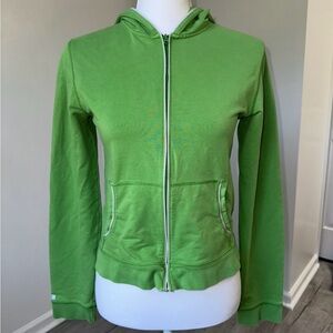 Abercrombie & Fitch Lime Green Zip‎ Hoodie Y2K Fitted Medium Retro Stretch VTG